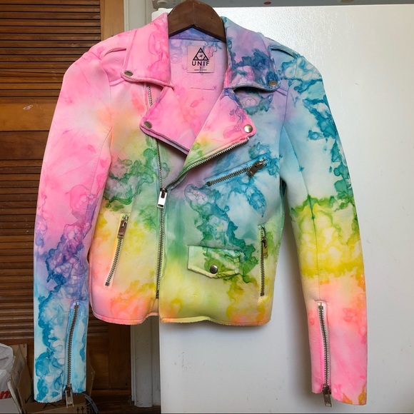 NWOT UNIF Ltd Edition Multicolored Tie Dye Jacket - Picture 2 of 11